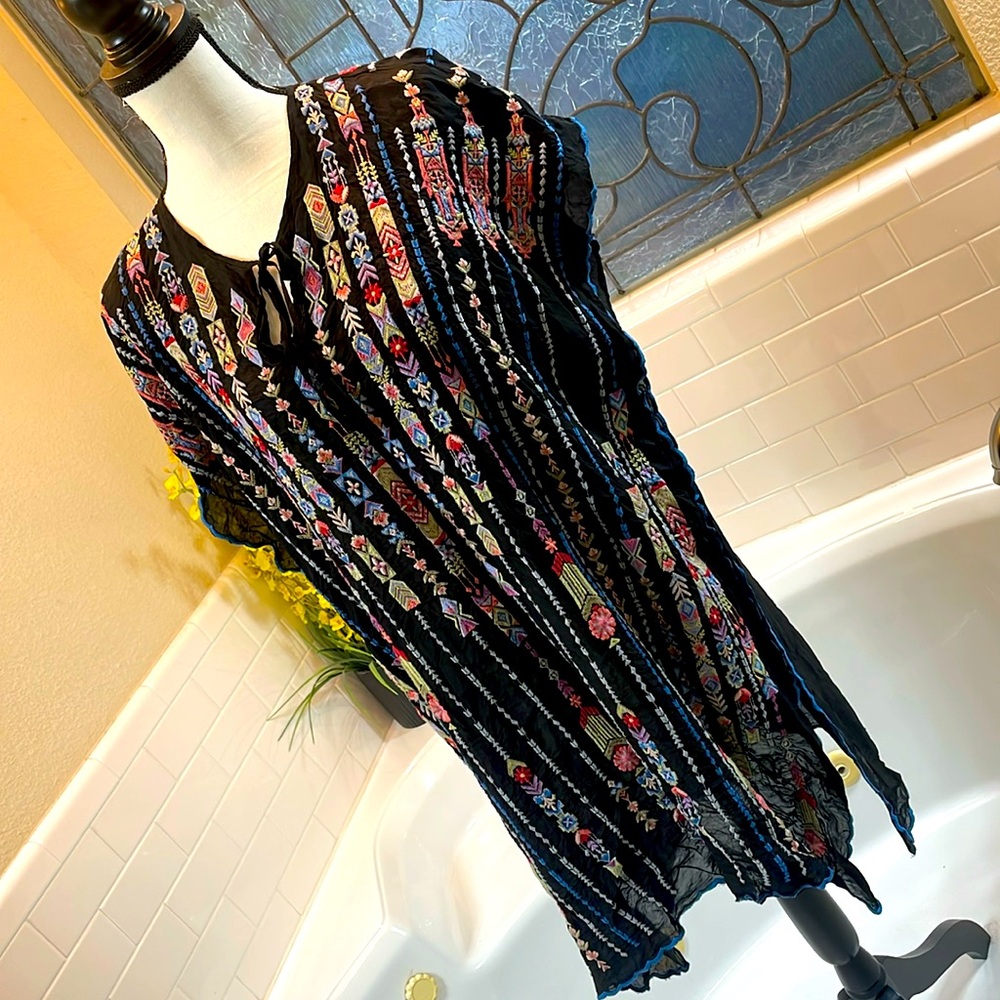 Johnny Was heavily Embroidered Caftan . Tag says S but it is Oversized!